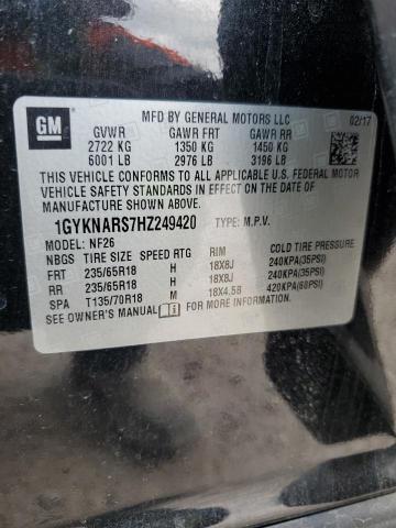 1GYKNARS7HZ249420 Cadillac XT5