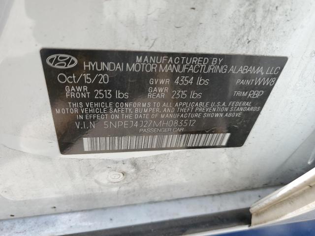 5NPEJ4J27MH083512 Hyundai Sonata Sel Plus