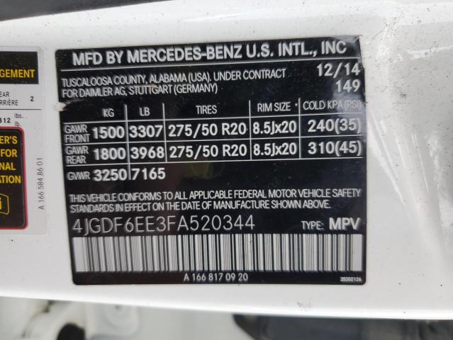 4JGDF6EE3FA520344 Mercedes-Benz Gl 450 4matic