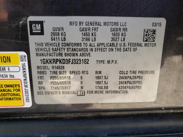 1GKKRPKD3FJ323182 GMC ACADIA SLE