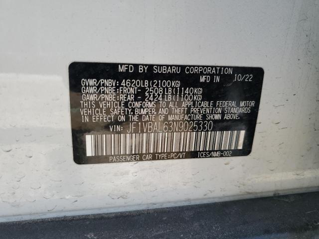 JF1VBAL63N9025330 Subaru Wrx Limited
