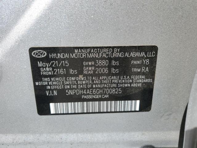 5NPDH4AE6GH700825 Hyundai ELANTRA SE