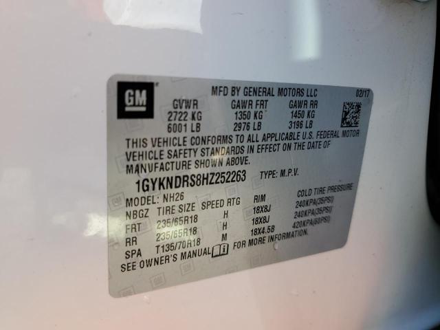 1GYKNDRS8HZ252263 Cadillac XT5 LUXURY
