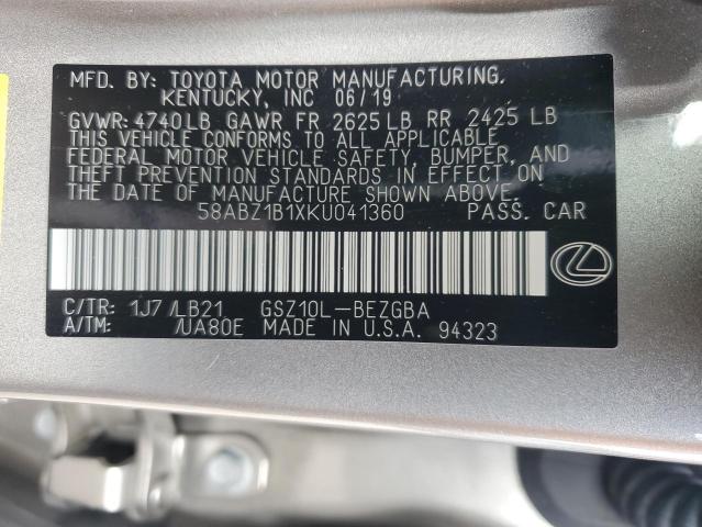 58ABZ1B1XKU041360 Lexus ES 350