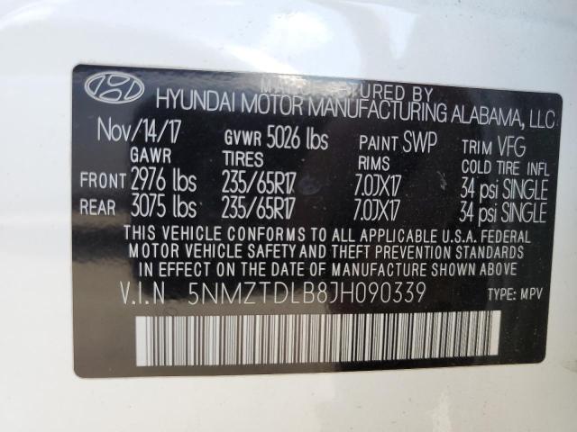 5NMZTDLB8JH090339 Hyundai SANTA FE SPORT
