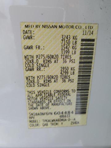 5N1BA0NF6FN604484 Nissan Armada Platinum
