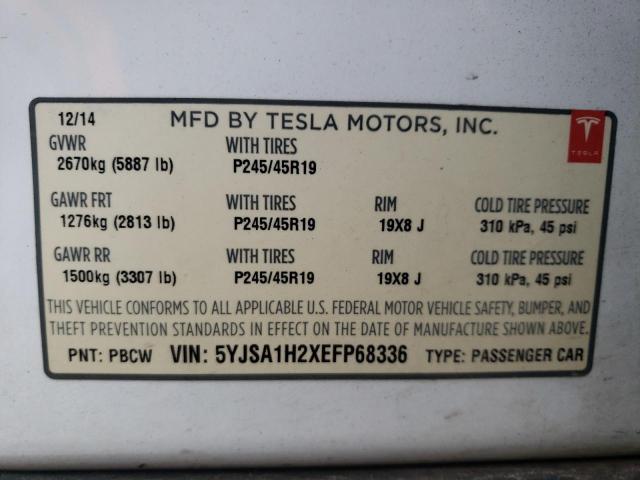5YJSA1H2XEFP68336 Tesla MODEL S