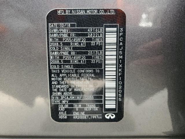 3PCAJ5M1XKF102055 Infiniti Qx50 Essential