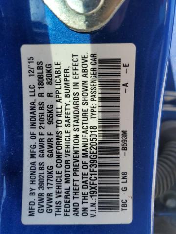 19XFC1F39GE205018 Honda CIVIC EX