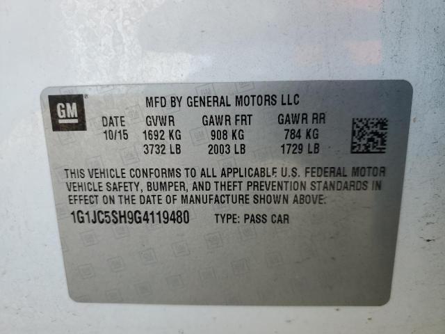 1G1JC5SH9G4119480 Chevrolet SONIC LT
