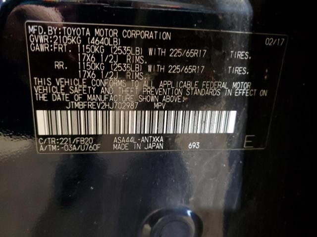 JTMBFREV2HJ702987 Toyota RAV4 LE