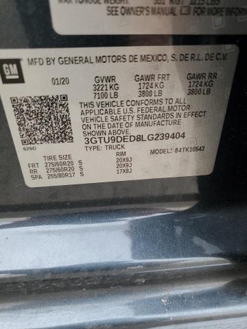 3GTU9DED8LG239404 GMC Sierra K1500 Slt
