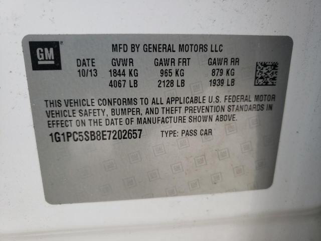 1G1PC5SB8E7202657 Chevrolet CRUZE LT