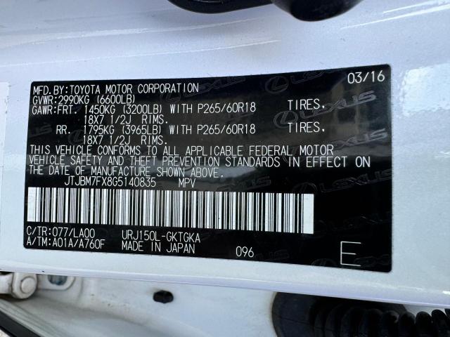 JTJBM7FX8G5140835 Lexus GX 460