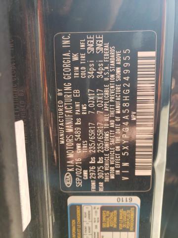 5XYPG4A58HG249955 KIA SORENTO LX