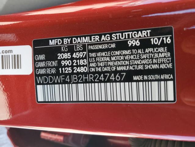 WDDWF4JB2HR247467 Mercedes-Benz C 300