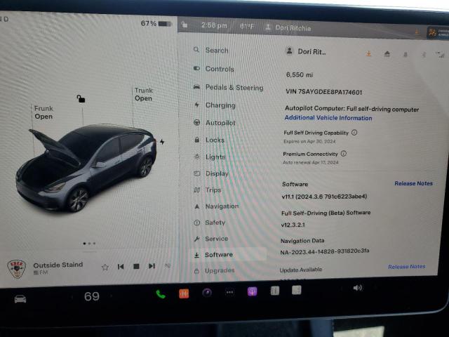 7SAYGDEE8PA174601 Tesla Model Y