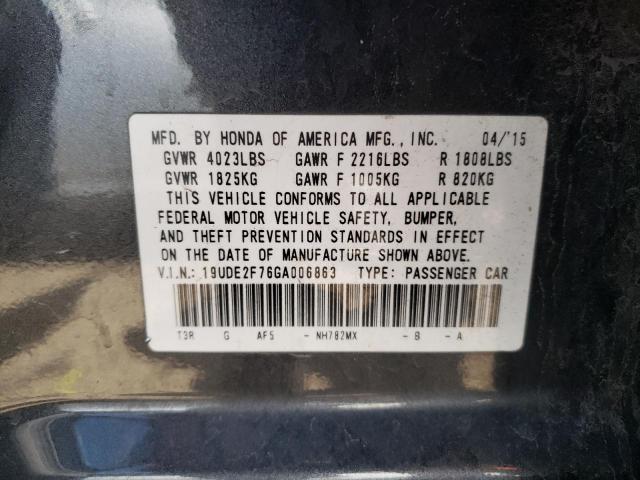 19UDE2F76GA006863 Acura Ilx Premium