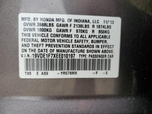 19VDE1F7XEE010197 Acura Ilx 20 Tech