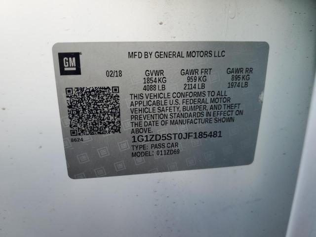 1G1ZD5ST0JF185481 Chevrolet MALIBU LT