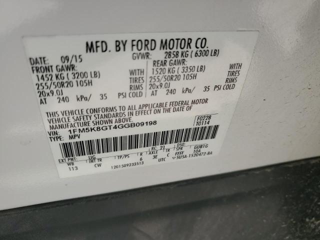 1FM5K8GT4GGB09198 Ford EXPLORER SPORT