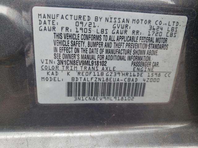 3N1CN8EV9ML918102 Nissan VERSA SV