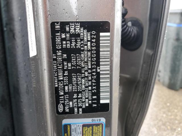 5XYPG4A33GG060420 KIA SORENTO LX