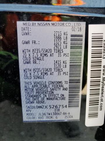 5N1DL0MN2JC526754 Infiniti QX60
