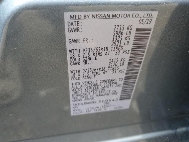 5N1DL0MM3KC569542 Infiniti QX60 LUXE