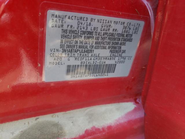 3N1AB7AP1JL640261 Nissan SENTRA S