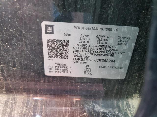 1GKS2BKC8JR358244 GMC YUKON SLT