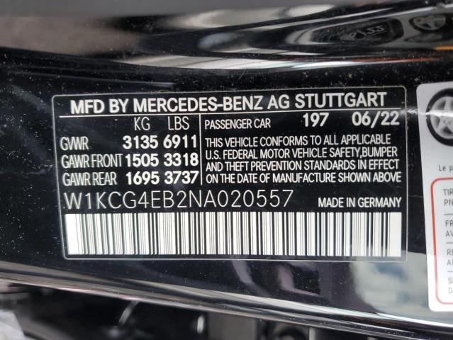 W1KCG4EB2NA020557 Mercedes-Benz Eqs Sedan 580 4matic