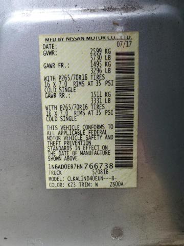 1N6AD0ER7HN766738 Nissan FRONTIER S