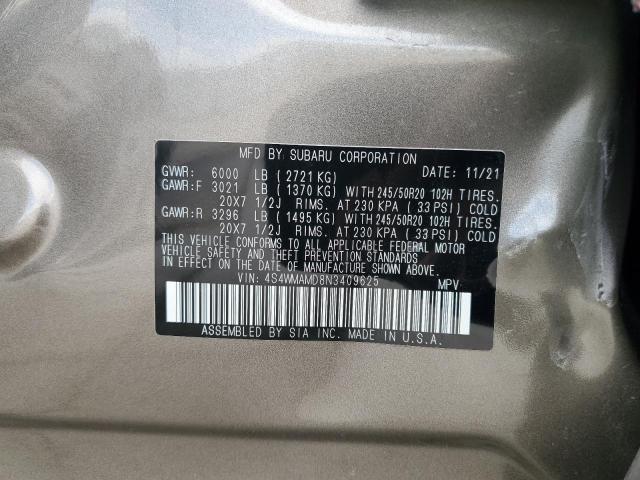4S4WMAMD8N3409625 Subaru Ascent Limited