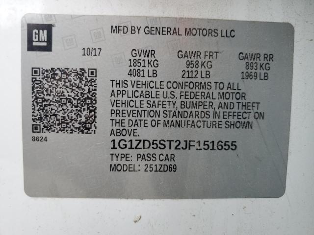 1G1ZD5ST2JF151655 Chevrolet MALIBU LT