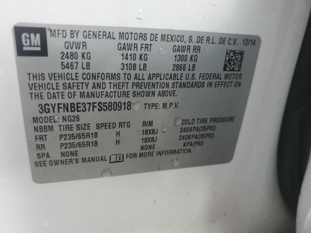 3GYFNBE37FS580918 Cadillac Srx Luxury Collection
