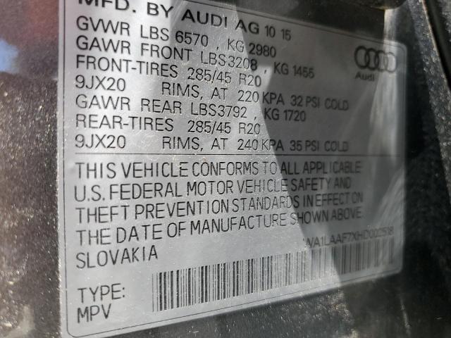 WA1LAAF7XHD002518 Audi Q7 Premium Plus