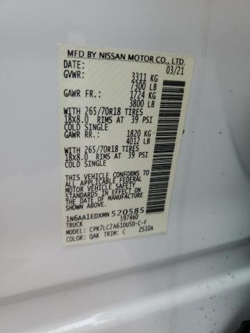 1N6AA1EDXMN520585 Nissan TITAN SV