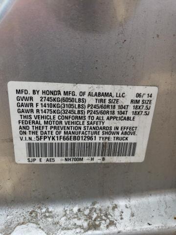 5FPYK1F66EB012961 Honda Ridgeline Rtl-s