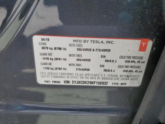 5YJXCDE29KF158932 Tesla MODEL X