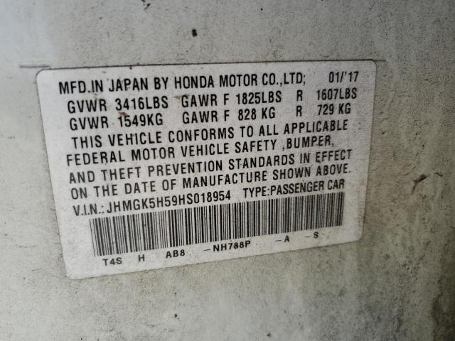 JHMGK5H59HS018954 Honda FIT LX