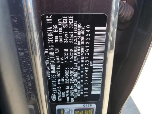 5XYPHDA57GG135540 KIA SORENTO EX