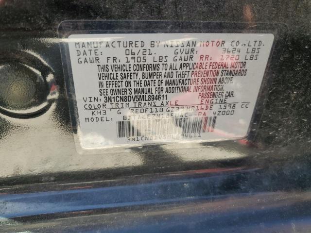 3N1CN8DV5ML894611 Nissan VERSA S
