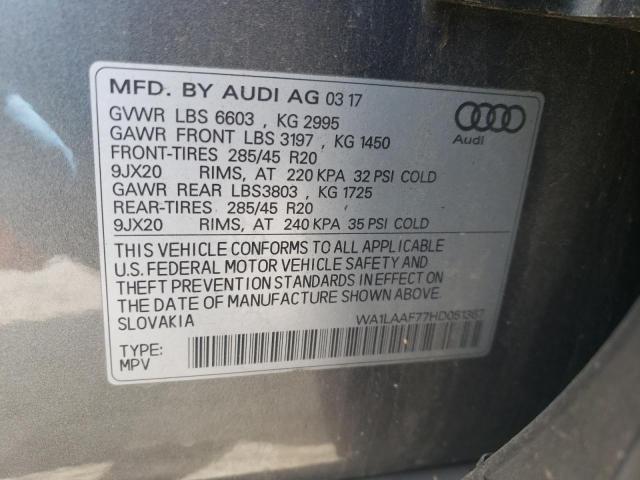 WA1LAAF77HD051367 Audi Q7 Premium Plus