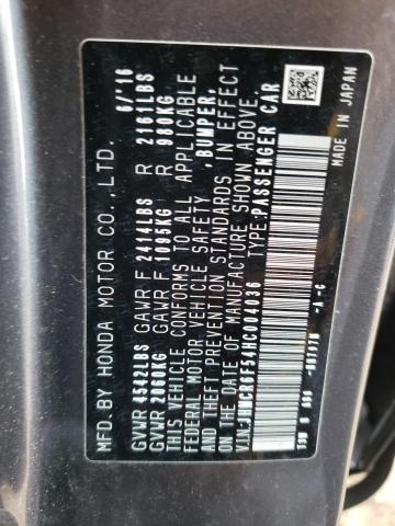 JHMCR6F54HC004036 Honda Accord Hybrid Exl