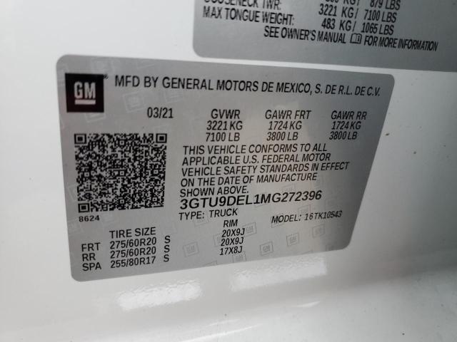 3GTU9DEL1MG272396 GMC Sierra K1500 Slt