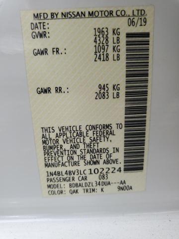 1N4BL4BV3LC102224 Nissan ALTIMA S