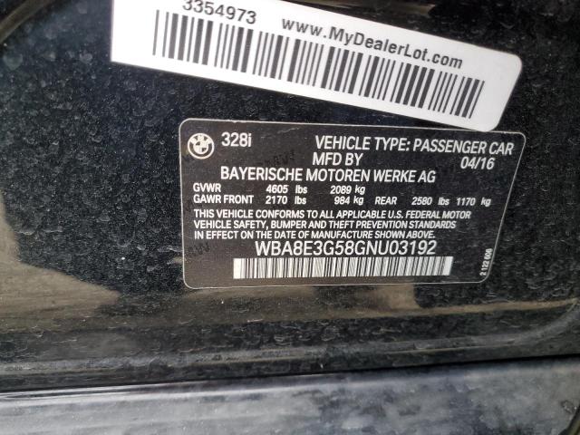 WBA8E3G58GNU03192 BMW 328 Xi Sulev