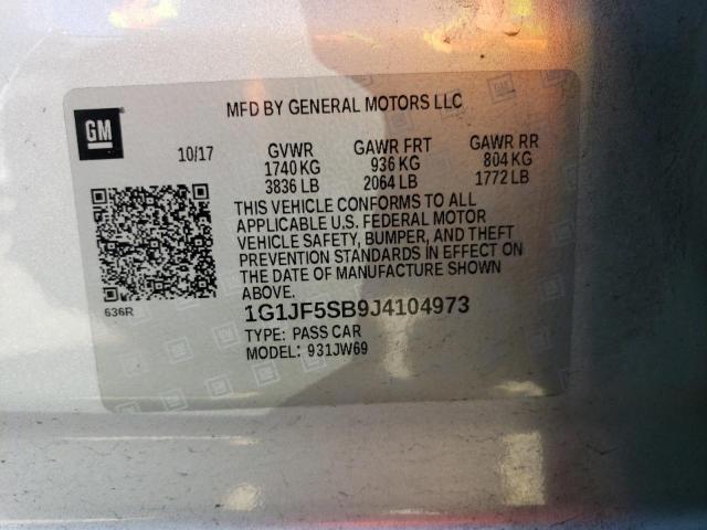 1G1JF5SB9J4104973 Chevrolet Sonic Premier