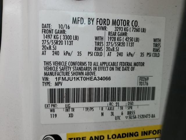 1FMJU1KT0HEA34066 Ford Expedition Limited
